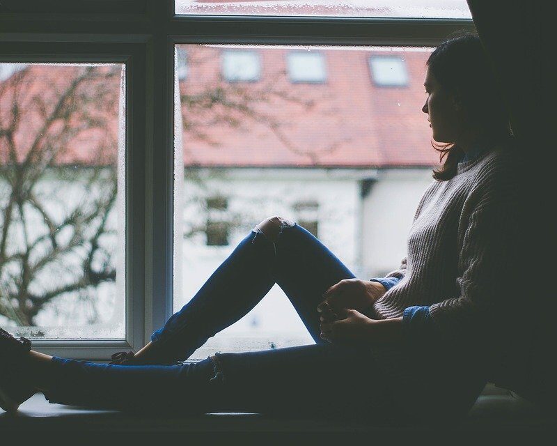 Window View, Sitting, Indoors, Girl, Woman, Female